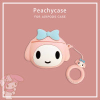 3D เคสซิลิโคนลายการ์ตูน Sanrio Melody Airpods 3บลูทูธไร้สายสำหรับ Airpods 1 2 Pro หูฟังเคสกันกระแทก