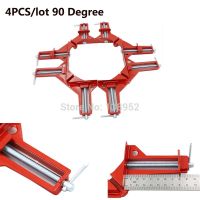 4ชิ้น/ล็อตที่หนีบมุมขวา90องศาสีแดงกรอบรูปไม้ตู้ปลาที่หนีบมุมงานไม้แบบทำมือเครื่องมือมือมุม