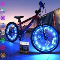 2-Pack LED Bike Wheel Lights Ultra Bright Waterproof Bicycle Spoke Lights Cycling Decoration Safety Warning Tyre Strip Light (รวมแบตเตอรี่)