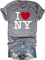 Beopjesk Womens I Love NY Shirt Cute Short SleeveI Love New York Shirt Funny NY Graphic Tees