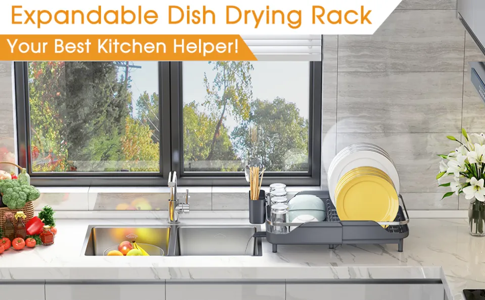 Dish Drying Rack,Expandable(11.5-19.3) Dish Racks for Kitchen
