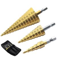 3pcs HSS Titanium Drill Bit 4-12 4-20 4-32 Drilling Power Tools Metal High Speed Steel Wood Hole Cutter Cone Drill