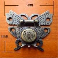 ▥ 20Pcs 40MM alloy butterfly buckle hasp hasp wooden wine box with lock Buckle Antique Padlock Hardware