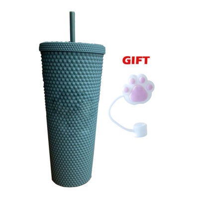 2021710ml Diamond Radiant Goddess Straw Cup With LOGO With Lid Summer Cold Water Cup Tumbler With Straw Plastic Durian Coffee Mugs