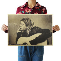 【 B21】Cobain A วง Nirvana Nostalgic ตกแต่งห้อง Retro กระดาษคราฟท์โปสเตอร์ภายในสำหรับตกแต่งบาร์คาเฟ่ภาพวาด