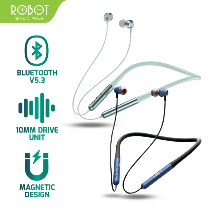 Robot N Bluetooth Neckband Earphone Magnetic Earbuds Garansi Resmi Tahun Lazada Indonesia