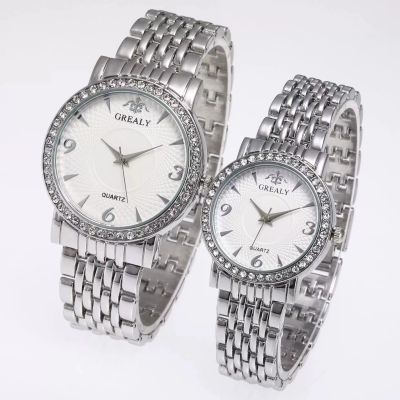 【Hot seller】 2023 new steel belt simple diamond scale dial luxury rhinestone case quartz watch