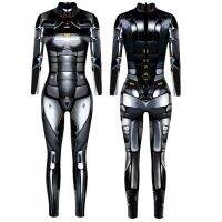 Robot Punk Jumpsuit Catsuit Sexy Women Cosplay Costumes Cyberpunk Zentai Halloween Bodysuit