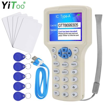【CW】 Reader Duplicator 10 Frequency NFC Card Programmer 125KHz 13.56MHz Encrypted Decoder Writable Cards USB