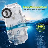 PULUZ เคสโทรศัพท์กันน้ำสำหรับ iPhone X/xs 40ม./130ft เคสดำน้ำกันน้ำสระว่ายน้ำถ่ายวิดีโอถ่ายภาพถ่ายน้ำพุร้อน
