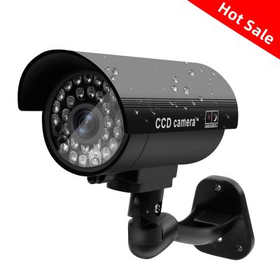 CCTV Camera Night light Fake Dummy Camera Outdoor Imitation Simulation Security Surveillance Waterproof Camera Black