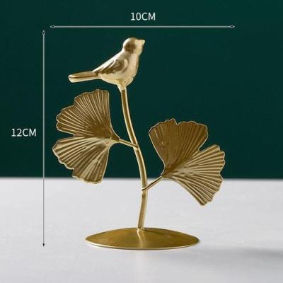 Modern home decoration office accessories for living room piecies home decor statues Leaves Statue miniature metal Ornaments Art