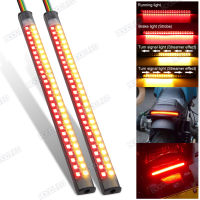 2Pcs รถจักรยานยนต์ Led ไฟเลี้ยวด้านหลังไฟเบรคหยุดไฟวิ่งกลางวันสำหรับรถจักรยานยนต์ A,กันน้ำ7.5นิ้ว Double Color