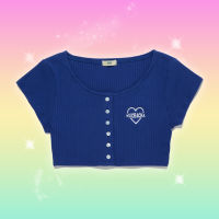 Muchacha รุ่น MINI HEART NAVY CROP TOP