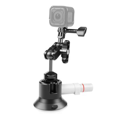 PULUZ Car Suction Cup Mount For GoPro Hero 11/10/9/8 Bracket 3Inch Dual Rotatable Ballheads