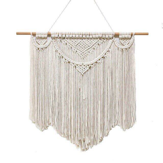 มาคราเม่เชือกคอตตอนทอมือแขวนผนังพรมทอแขวนผนัง-boho-ผ้าทอแขวนผนังการตกแต่งบ้านศิลปะนอร์ดิกพู่ห้อยสำหรับ-hiasan-kamar-หอพักอพาร์ทเมนต์