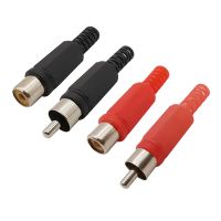 10Pcs Plastic RCA Male Plug RCA Female Socket Welding Head Lotus Adapter RCA Audio Video Wire Cable Connector