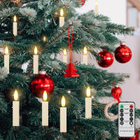 2022 New Year LED Candles Light Battery Powered 20PCS With Timer Remote Control And Clip Christmas Tree Home Decoration Candle
