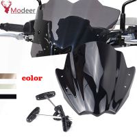 ﹍◘ Universal Black Motorcycle Windshield Windscreen 7/8 1 Handlebar Mount For Honda BMW Yamaha Windshield Windscreen Screen