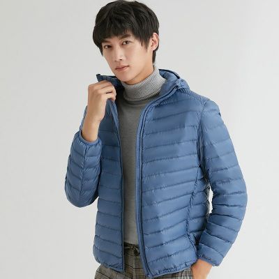 ZZOOI Top Grade Mens Fashion Hooded  90% White Duck Down Down Coats Autumen Winter New Keep Warm Men  Casual  Down Jacket