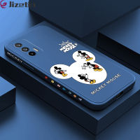 Jizetin ปลอกซิลิโคนสำหรับ Realme GT 5G Realme GT Master เคสโทรศัพท์มิกกี้เมาส์ลายการ์ตูนขอบสี่เหลี่ยมปลอกซิลิโคนของเหลวเคสป้องกันกล้องคลุมทั้งหมด