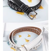 White Belt Simple Wild Fashion Full-Hole Pin Buckle Decorative Jeans Cool Ins European And American Style Student Belt F