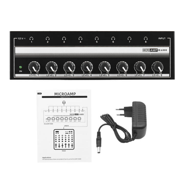 HA800 Headphone Amplifier Audio Amp. 8 Channels Mini