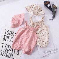 【hot sale】 ♗✽☌ C10 Newborn Girls Lovely Romper Hat 2 PCs Baby Summer Baju Toddler Strap Loose Jumpsuit Infant Clothing Set