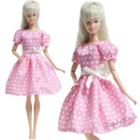 【Ready Stock】 ✌ C30 Lovely Pink Heart Dress Princess Clothes for Barbie Doll Dollhouse Accessories Toy