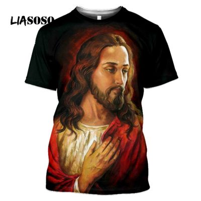 Anime God 3D Printing Jesus T-shirt Casual Streetwear Men Harajuku Women Fashion Childrens Camisetas Hombre Tshirt Tops