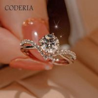 Pass Diamond Test D Color 1 Carat Moissanite Wedding Ring High Quality 18K White Gold Rings Fashion Sterling Silver Jewelry