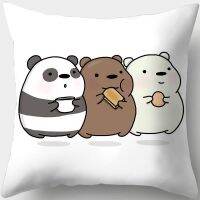 Cute Kawaii cartoon, our ba-re bear single sided printed polyester throw pillowcases, car seat covers, home decoration pillows Case (without pillow core)