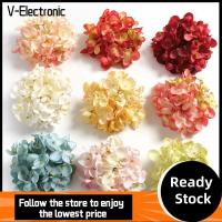 V-ELECTRONIC 3pcs 11ซม. ค่ะ หัวดอกไม้ไฮเดรนเยียจำลอง ของปลอมปลอม ผ้าไหมสีขาว ดอกไฮเดรนเยียเทียม อุปกรณ์ตกแต่งผนังรูปดอกไม้ ผ้าโพกศีรษะ หัวดอกไม้ประดิษฐ์ บ้านในบ้าน