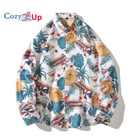 เสื้อเชิ้ตแขนยาวผู้ชาย Cozy Up Lapel Floral Batik Cotton Blend Comfort Fit