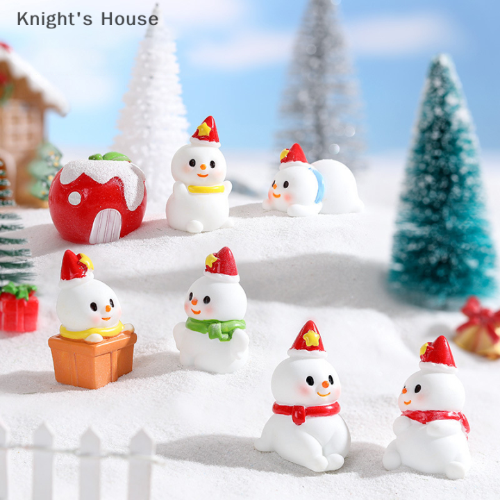 knights-house-บ้านตุ๊กตาเรซินตุ๊กตาหิมะขนาดเล็กตกแต่งคริสต์มาสสำหรับประดับบ้านภูมิทัศน์ไมโครของตกแต่งปีใหม่