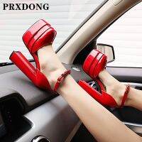 New fashion 2022 Spring Summer Women Pumps High Heels Thick Platform Black Red Apricot Dress Party Wedding Lady Shoes Big Size