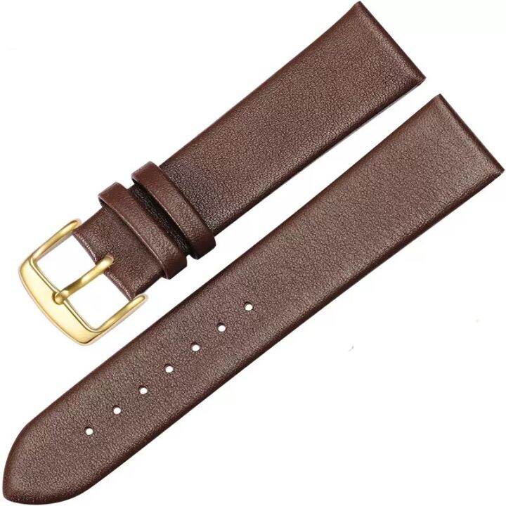 calfskin-leather-watchband-soft-material-watch-band-wrist-strap-gold-clasp-brown-20mm-22mm-with-silver-stainless-steel-buckl