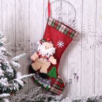 Christmas Candy Sock Christmas Tree Decoration Pendant Ornaments  Gift Bag Santa Claus Snowman Elk Xmas Decoration Socks Tights