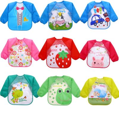 Waterproof EVA Full Sleeve Bibs Children Apron Long Sleeve Feeding Smock Bibs Kids Eating Breastplate Kid Baby Bavoir Clothing Aprons