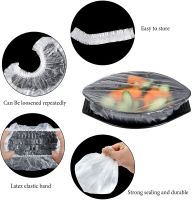 100pcs Disposable Food Cover Plastic Wrap Elastic Food Lids for Fruit Bowls Cups Caps Storage Kitchen Fresh Keeping Saver Bag