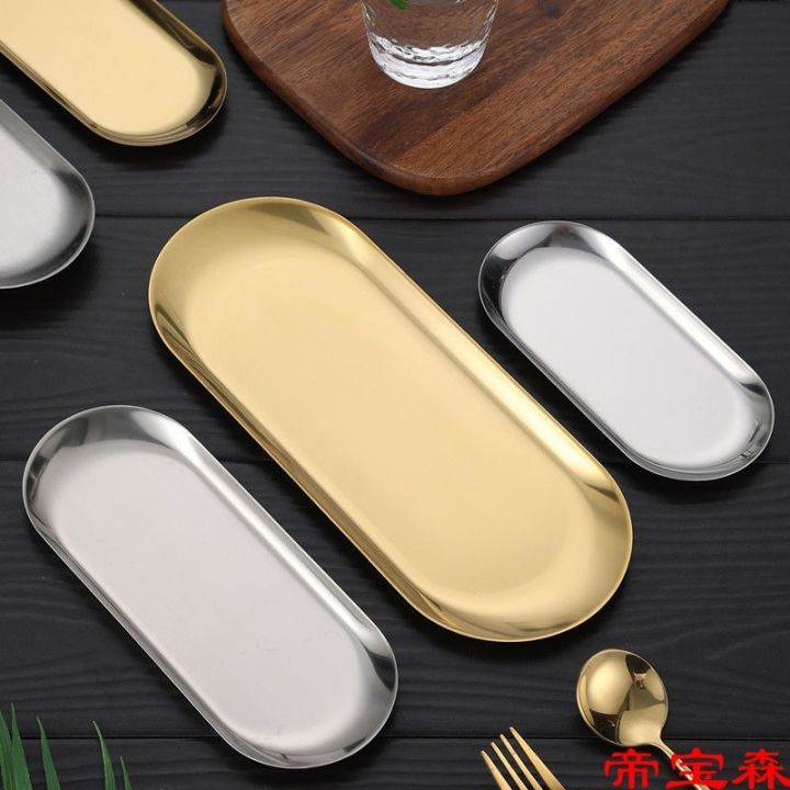 cod-304-style-tray-stainless-steel-oval-plate-korean-cuisine-golden-dessert-barbecue-roast-meat