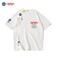 Nasa เสื้อยืด คอกลม ครึ่งแขน ผ้าฝ้ายแท้ ทรงหลวม สําหรับผู้ชาย