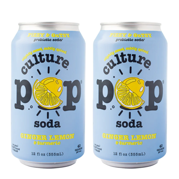 2pc Culture Pop Soda Ginger Lemon 355ml 