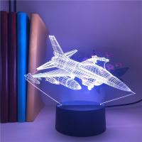 Cool Fighter Airplane 3D Light Hologram Illusion LED Night Light for Boys Child Room Decoration  Airplane Lover Best Kids Gifts Night Lights