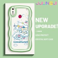 Jjlingji เคสสำหรับ Realme 3 Pro 3i Realme Cinnamoroll สีสันมาการองคลื่นเคสมือถือกันกระแทกแบบใสนิ่มเคสโปร่งใสลายกล้องถ่ายรูปที่สร้างสรรค์ซิลิกาเจลฝาครอบป้องกัน