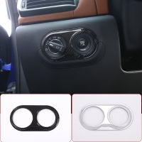 ABS Carbon Fiber/Silver Style For Maserati Levante 2016 Car-Styling Headlight Switch Frame Cover Trim Sticker Car Essories