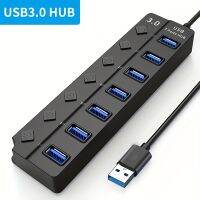 ชาร์จการเชื่อมต่อ USB ของคุณให้เหนือกว่าด้วย4-Port/7-Port USB 3.0/2.0ฮับตัวแยกไฟแสดงสถานะและสายเคเบิล30ซม.!