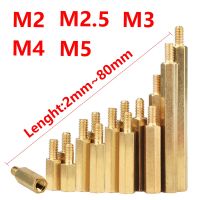 Hex Brass Male Female Standoff Board Stud Metric Hexagon Threaded Pillar PCB Motherboard Spacer Bolt Screw M2M2.5M3 M4 M5x2-80mm