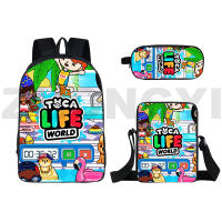 Hot Game Toca Life World Anime Harajuku 16 Inch College Mens Bookbag Cute Toca Boca 3D Backpack Laptop Women Canvas Japanese Bag