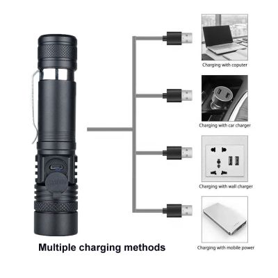 Powerful led flashlight usb rechargeable Zoom torch T6 LED hand lamp 18650 Battery flash light 12000LM Super Bright Led flashlight USB linterna led torch T6L2V6 Power Tips Zoomable Bicycle Light 18650 Rechargeable